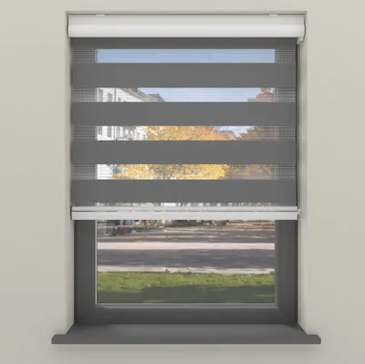 Produktbild von Cocoon Home Doppelrollo ohne Bohren 150x175 - Lichtdurchlässig - Grau