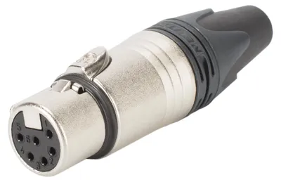 Produktbild von NEUTRIK® XLR, 6-pol , Metall-, Löttechnik-Kabelbuchse, versilberte(r) Kontakt(e), gerade, nickelfarben, 25 Stk.