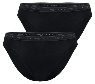 Produktbild von sloggi Damen Tai-Slip Blue 247 100 2-Pack black - Größe 46