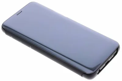 A closed flip case for a smartphone, shown at an angle on a white background.