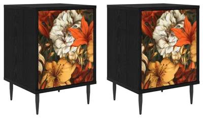 Produktbild von Nachttisch GENNEP 2 stk. Schwarz Eichen-Optik 36 x 33 x 51 cm