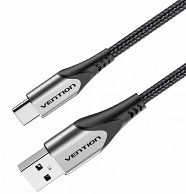 Produktbild von Vention CODHH, 2 m, USB A, USB C, USB 2.0, 0,48 Gbit/s, Aluminium, Schwarz