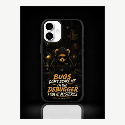 Productafbeelding van iPhone 16 hoesje, telefoonhoesje, beschermhoesje, case met een ontwerp van programmeerfouten – LUNØIR ©