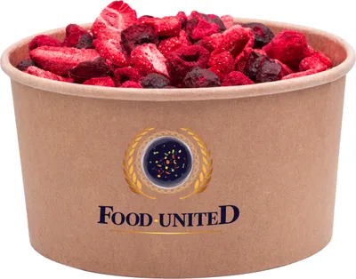 Produktbild von Food-United ROTE FRÜCHTE MIX GEFRIERGETROCKNET 100g Himbeere Erdbeere Kirsche