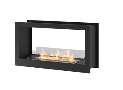 Produktbild von InFire 2 Side 900 Ethanolkamin Schwarz Einbaukamin für die Wand