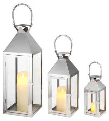 Metall-Laternen-Set, 3er-Set, 68,5/49/33 cm, für Innen und Außen