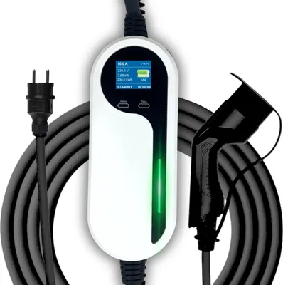 Produktbild von Loady Typ 2 Ladekabel Schuko mit APP,  1-phasig, 15m, 6-16A, Ladekabel für Elektroauto Typ 2, Einstellbare Mobile Ladestation Mit APP