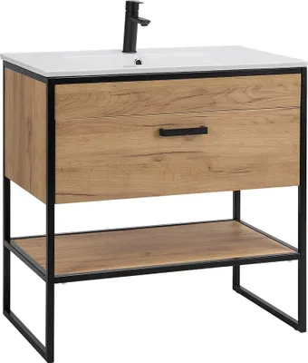 Produktbild von Waschbeckenunterschrank ATLANTA Eiche inkl.Waschbecken 60cm