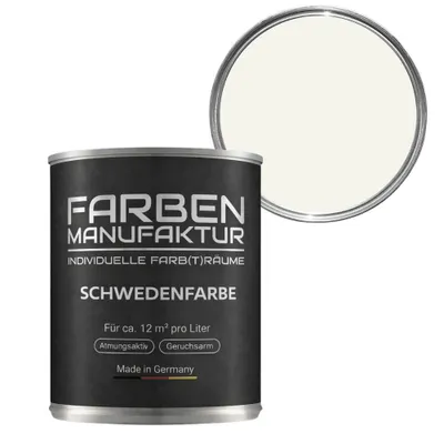 Produktbild von Schwedenfarbe Holzfarbe Holzlack Wetterschutzfarbe deckend 1l - weiß