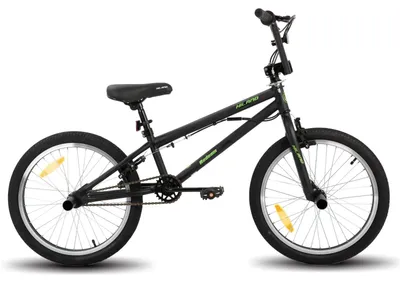 Zdjęcie produktu dla Rower dziecięcy – BMX freestyle – koła 20 cali (50 cm) – obrotnica 360° – 4 pegi – dla chłopców i dziewcząt od 14 lat – czarny