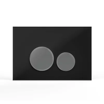 Produktbild von Drückerplatte Glas Schwarz Kompatibel zu Geberit Duofix SIGMA DELTA & BASIC (UP 320) 2 Mengenspülung