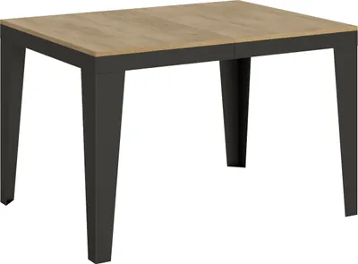 Produktbild von Ausziehbarer Tisch 90x120/224 cm Gestell Flame Evolution Eiche Natur Anthrazit