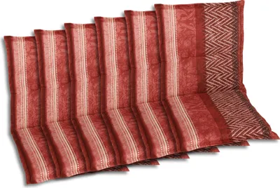 Produktbild von GO-DE Textil, Sesselauflage Niederlehner, 6er-Set, Farbe: rot, Maße ca.: 100 cm x 50 cm x 6 cm