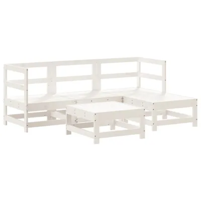 Produktbild von vidaXL 5-tlg. Garten-Lounge-Set Weiß Massivholz Kiefer