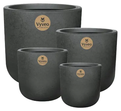 Produktbild von Vyveo - Blumentopf Orena - Silber metallic - Set van 4