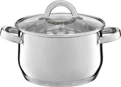 Produktbild von AMBITION | Kochtopf 2,5L - 18 cm - Edelstahl - Induktionsgeeignet - Ergonomische Griffe - Glasdeckel