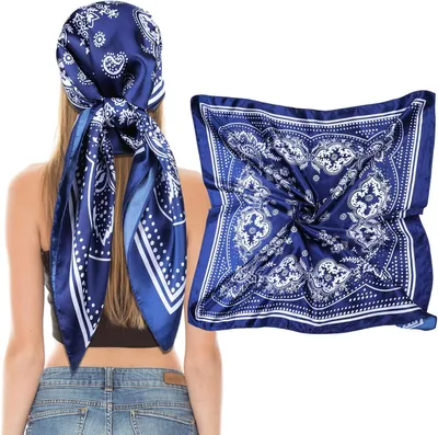 Immagine prodotto di Fascia per capelli in raso, 89x89 cm - Grande, quadrata - Morbida - Bandana da donna