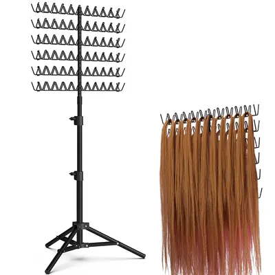 Produktbild von Perückenständer, Flechtständer für Haare, Haarspange flechten, bodenstehend, dehnbar, Haarstylist Weben Perücke Werkzeuge