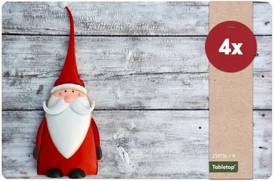 Immagine prodotto di Set di 4 tovagliette lavabili di Natale Father Christmas effetto legno