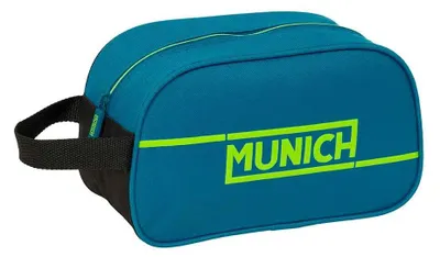 Zdjęcie produktu dla Kosmetyczka podróżna Munich Land Czarna zielona 26 x 15 x 12 cm