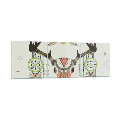 Produktbild von Bilder auf glas - Hirsch Mandala Spiritualität wild - 150x50cm - Glasbilder - Wandbilder - Kunstdruck - Wanddekoration aus Glas - Glas Bilder - Wandbild auf Glas - GCA150x50-3154