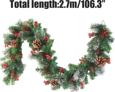 Produktbild von Weihnachtsgirlande mit 50 LED -Beleuchtung knstlicher Tannendekorative fr Treppen Kaminbros im Freien