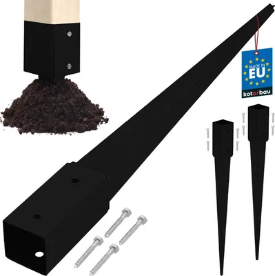 Immagine prodotto di KOTARBAU® 2 pz. Supporto per pali da martellare 61x61x750 mm Acciaio zincato e verniciato a polvere Manicotto per martello Ancoraggio a terra Manicotto per martello a terra Recinzione da giardino Picchetto a terra Ancoraggio a terra Manicotto per martello Palo in legno