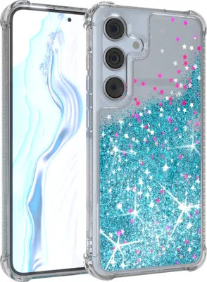Produktbild von EAZY CASE - Glitzer Hülle kompatibel mit Samsung Galaxy S24 FE Glitzer Schutzhülle, Soft Case, Backcover Transparent mit Motiv