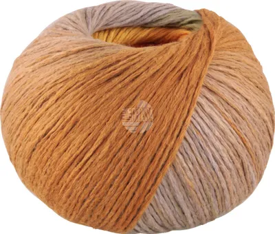 A ball of yarn with a gradient of colors.