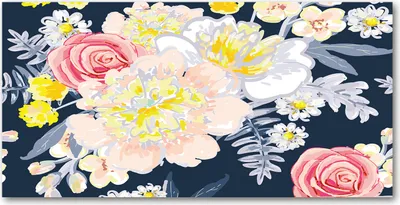 Produktbild von Tulup Glas-Bild -140x70- Wandkunst Dekorative Wand für Küche & Wohnzimmer - Blumen & Pflanzen - Blumenmuster - Mehrfarbig