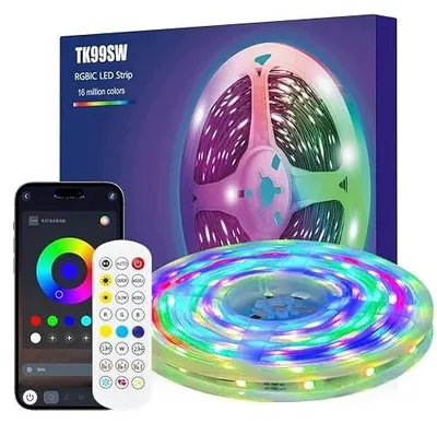 Zdjęcie produktu dla Taśma LED rgbic 2M do TV 40 60 cali pilot aplikacja bluetooth kolorowa