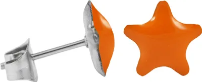 Produktbild von Chirurgenstahl Ohrstecker Emaille Stern Farbe - Orange