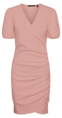 Produktbild von VERO MODA Blusen Kleid Midi Kurzarm Tunika Dress Knielang Gerippt VMELISA Größe: S
