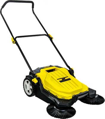 Produktbild von GEKO | Kehrmaschine, 65cm, Flächenleistung: 2400m²/h, 2 Seitenbesen, Kehrbehälter: 20 l, Arbeitsbreite: 680 mm, Seitenbesen-Set für feuchtes Kehrgut