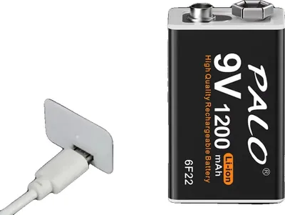 Image de piles rechargeables 9V, capacité 1200mAh, fonction de charge USB, 16pcs