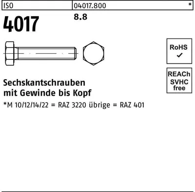 Produktbild von Sechskantschraube ISO 4017 VG M 27 x 65 8.8