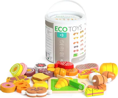 Produktbild von Holzfutter zum Schneiden 23 Stück ECOTOYS