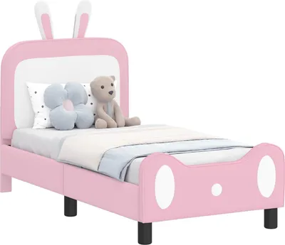 Produktbild von vidaXL Kinderbettgestell mit Kopfteil Rosa 70 x 140 cm PU