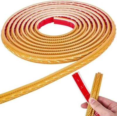 Produktbild von Selbstklebende Gelddurchbruchstreifen für Wanddekoration - 5,05 m - Wandhalterung - Dekorationsleiste - Kachelumrandung.