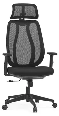 Produktbild von hjh OFFICE Profi Bürostuhl Filaro Ergonomischer Schreibtischstuhl mit Armlehnen (höhenverstellbar) Stoff / Netzstoff Schwarz Drehstuhl für Büro, Zuhause