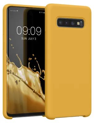 Produktbild von kwmobile Handyhülle für Samsung Galaxy S10 Hülle - Case Silikon - Kabelloses Laden - Schutzhülle Cover in Mango