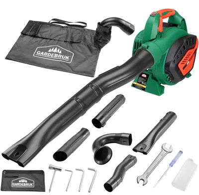 Produktbild von GARDEBRUK® Laubsauger 4 in 1 Benzin Blasgeschwindigkeit 68m/s Fangsack 45L inkl Werkzeug Laubbläser Häcksler Gartensauger