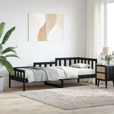 Produktbild von "Rabatt" Tagesbettrahmen/Schlafsofa - Modernes Design - Schwarz 90x190 cm Massivholz Kiefer - Klassische Betten CC23103