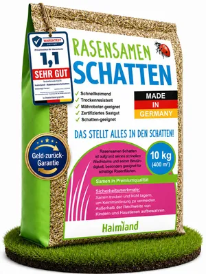 Produktbild von halmland Premium Schattenrasen Samen schnellkeimend 10kg = 400m²