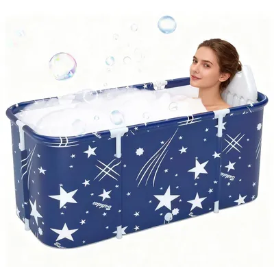 Productafbeelding van Opvouwbare badkuip voor douche, 120 x 55 x 50 cm, met kussen