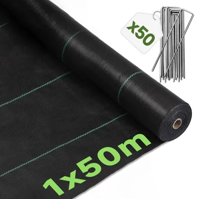 Obrázok produktu pre Mulčovacia textília s 50 kolíkov pre údržbu záhrady a ochranu