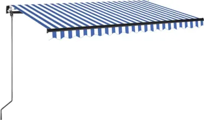 Obrázok produktu pre vidaXL Markíza ručne výsuvná 450x350 cm Modrá a biela