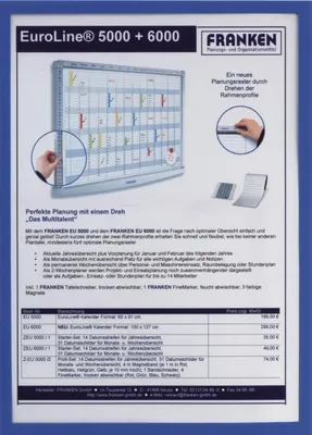 Produktbild von FRANKEN Prospekttasche A4 5 Stück blau magnetisch