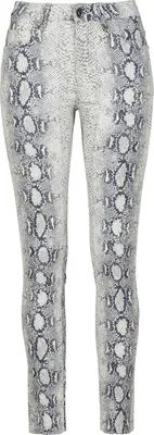Produktbild von Urban Classics Stoffhose Damen Ladies Snake Stretch Twill Skinny Pants altweiß/grau XS