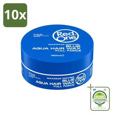 Image de 10 pots de cire coiffante Red One Blue Aqua - Fixation forte et brillance - 150 ml - Lot de 10
